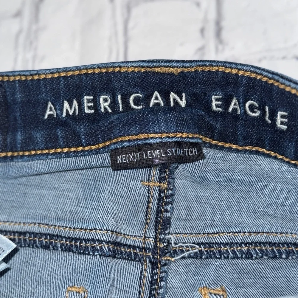 American Eagle Outfitters Dark Blue Denim Super Hi-Rise Jegging Jeans - Picture 2 of 6